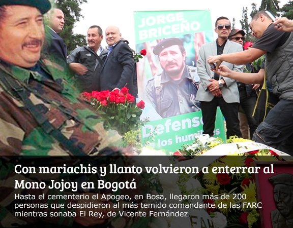 Con mariachis y llanto volvieron a enterrar al Mono Jojoy en Bogotá